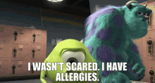 monsters inc mike wazowski i wasnt scared i have allergies allergies
