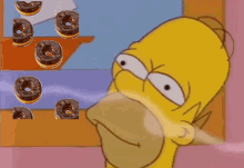 Homer Donut GIF - Homer Donut Sniff GIFs