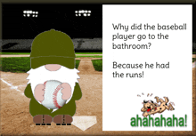 gnome funny joke baseball
