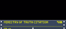 a screen that says ministry of truth citation and what on it