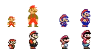 a collection of pixel art of mario 's different stages