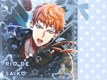 a picture of rio de saiko with a radio on his shoulder