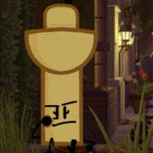 a cartoon drawing of a spoon with a face and arms and legs