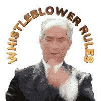 a man in a suit is surrounded by the words whistleblower rules on a white background