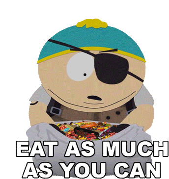 Eat As Much As You Can Eric Cartman Sticker - Eat As Much As You Can Eric Cartman South Park Stickers