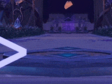 a purple background with a white arrow pointing to the left