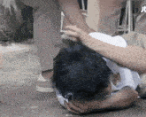 a man laying on the ground with the word almighty written on the bottom right