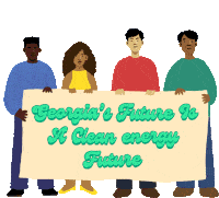 Georgias Future Is A Clean Energy Future Vote For The Future Sticker - Georgias Future Is A Clean Energy Future Clean Energy Future Clean Energy Stickers