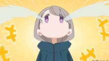 a cartoon drawing of a girl with a blue hoodie