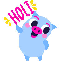 Cute Piggy Bank Says Hello In Spanish Sticker - Amorcito And Bebé Pig Holi Stickers