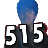 a pixelated image of a man with glasses and the number 515 on his chest