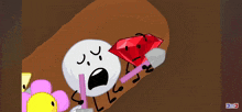 a cartoon drawing of a diamond and a shovel with the letters dnc below them