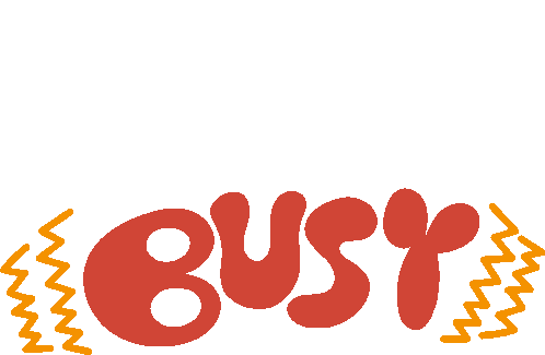 Busy Yellow Stressed Lines Around Busy In Red Bubble Letters Sticker - Busy Yellow Stressed Lines Around Busy In Red Bubble Letters Occupied Stickers