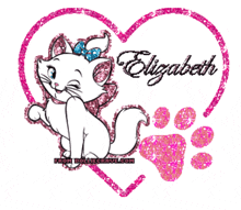 a picture of a cat with the name elizabeth on the bottom
