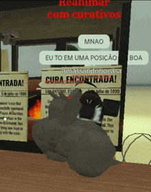 a screenshot of a video game with the words reanimar com curativos on the top