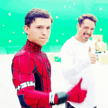 tom holland peter parker spiderman thumbs up