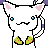 a pixel art drawing of a peach with a string hanging from it .