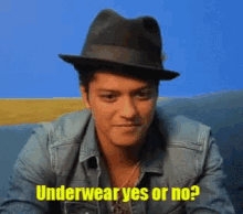 Bruno Mars Underwear Yes Or No GIF - Bruno Mars Underwear Yes Or No Thinking GIFs