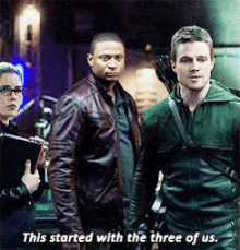 This Started With The Three Of Us. GIF - Arrow Stephen Amell Oliver Queen GIFs