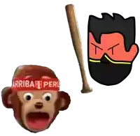 a monkey wearing a headband that says " arriba peru "