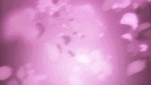 a purple background with a lot of leaves flying in the air .