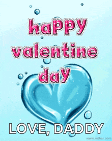 Happy Valentines Day Blue Heart GIF - Happy Valentines Day Blue Heart Cyan Heart GIFs