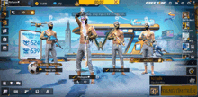 a screenshot of a game called free fire shows a group of players