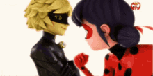 miraculous ladybug chat noir eyes locking love