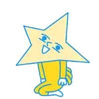 a cartoon drawing of a broken star with chinese writing above it