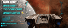 a screenshot of a video game that says kijimi orbit on it