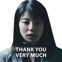 a woman says thank you very much in a dark room