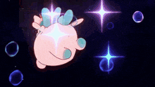 a cartoon unicorn with a crown on its head is flying through the air