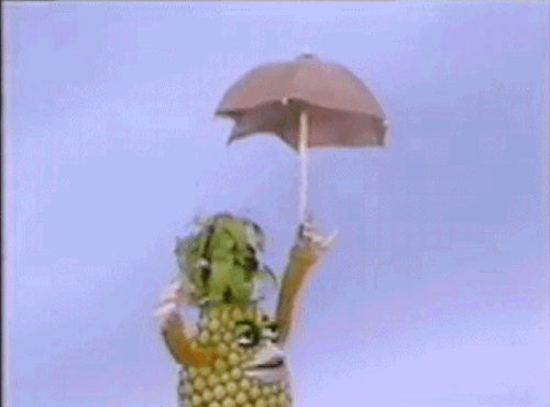 Sometimes I Look Through The Gifs And Photos I Have On My Computer And Find  Some Weird Ass Shit… GIF - Pineapple Umbrella Funny - Discover & Share GIFs