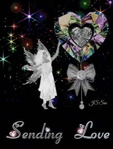 a greeting card that says sending love