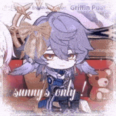 a picture of a girl with the words sunny 's only
