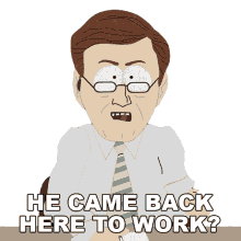he came back here to work aaron brown southpark s8ep6 goobacks