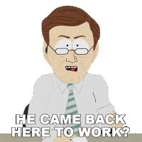 He Came Back Here To Work Aaron Brown Sticker - He Came Back Here To Work Aaron Brown Southpark Stickers