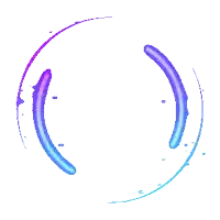 a blue and purple circle with a white border
