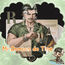 a picture of a man with the name mr.duncan de tino