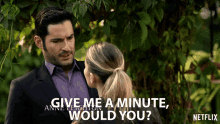 Give Me A Minute Would You Tom Ellis GIF - Give Me A Minute Would You Tom Ellis Lucifer Morningstar GIFs