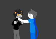 a drawing of two cartoon characters with one wearing a shirt with the number 66 on it
