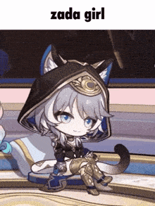 a picture of a cat girl with the words zada girl on top