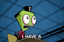 a cartoon character is screaming with the word mighty behind him