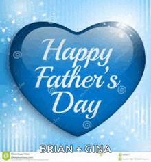 a blue heart that says happy father 's day on it