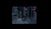 a video game scene with a sign that says " game "