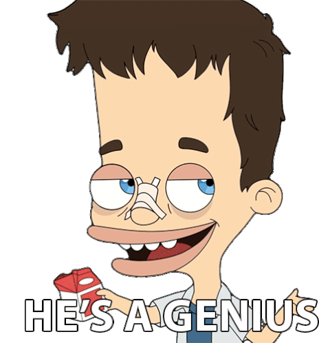 Hes A Genius Nick Birch Sticker - Hes A Genius Nick Birch Big Mouth Stickers
