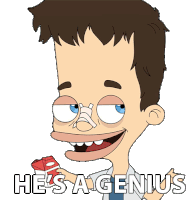 Hes A Genius Nick Birch Sticker - Hes A Genius Nick Birch Big Mouth Stickers