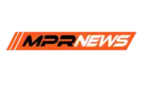 an orange and black logo for mprnews