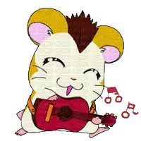a picture of a hamster playing a guitar with the word picmix on the bottom