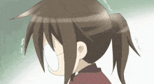a cartoon of a girl with a ponytail and glasses covering her eyes